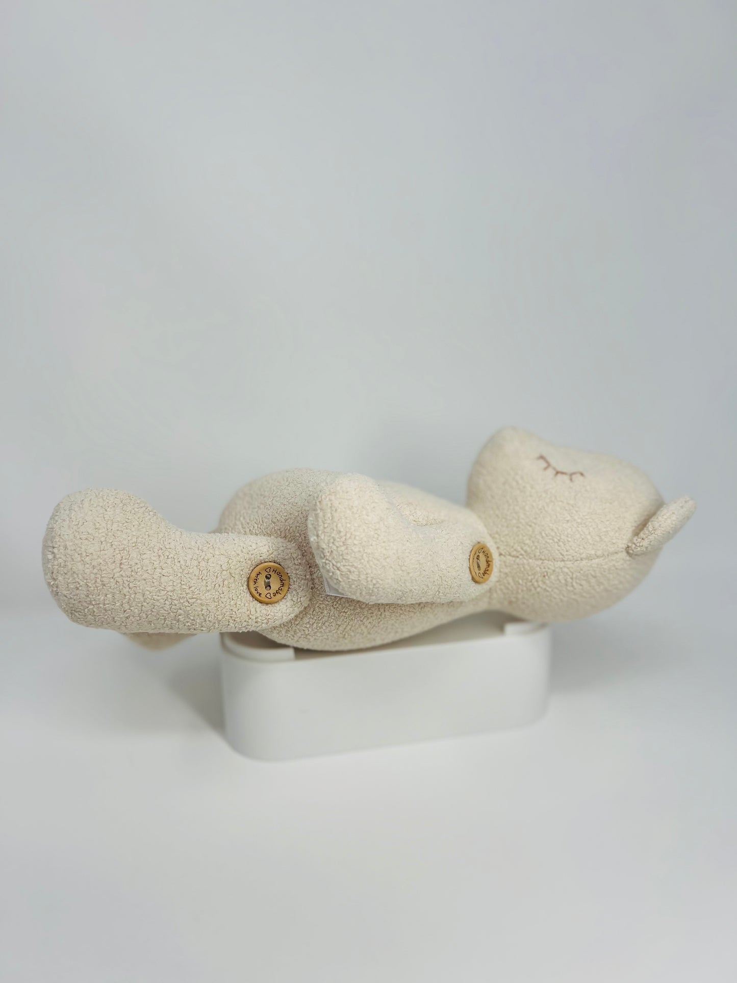 Special Mother’s Day Bundle - Mini cream bear with sleeping eyes ( orange scarf) + Teddy bear Cushion