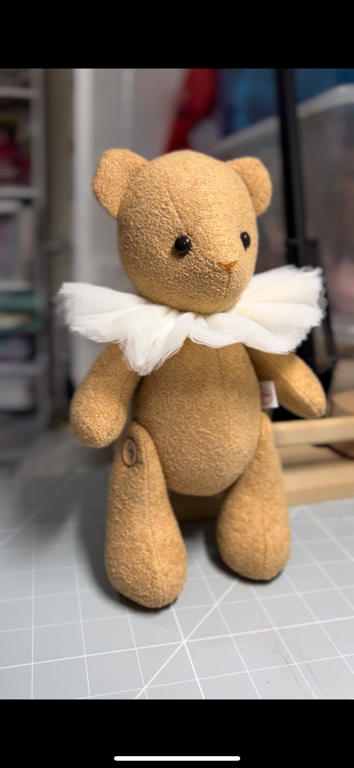 Mini Brown Velvet Boucle Teddy Bear