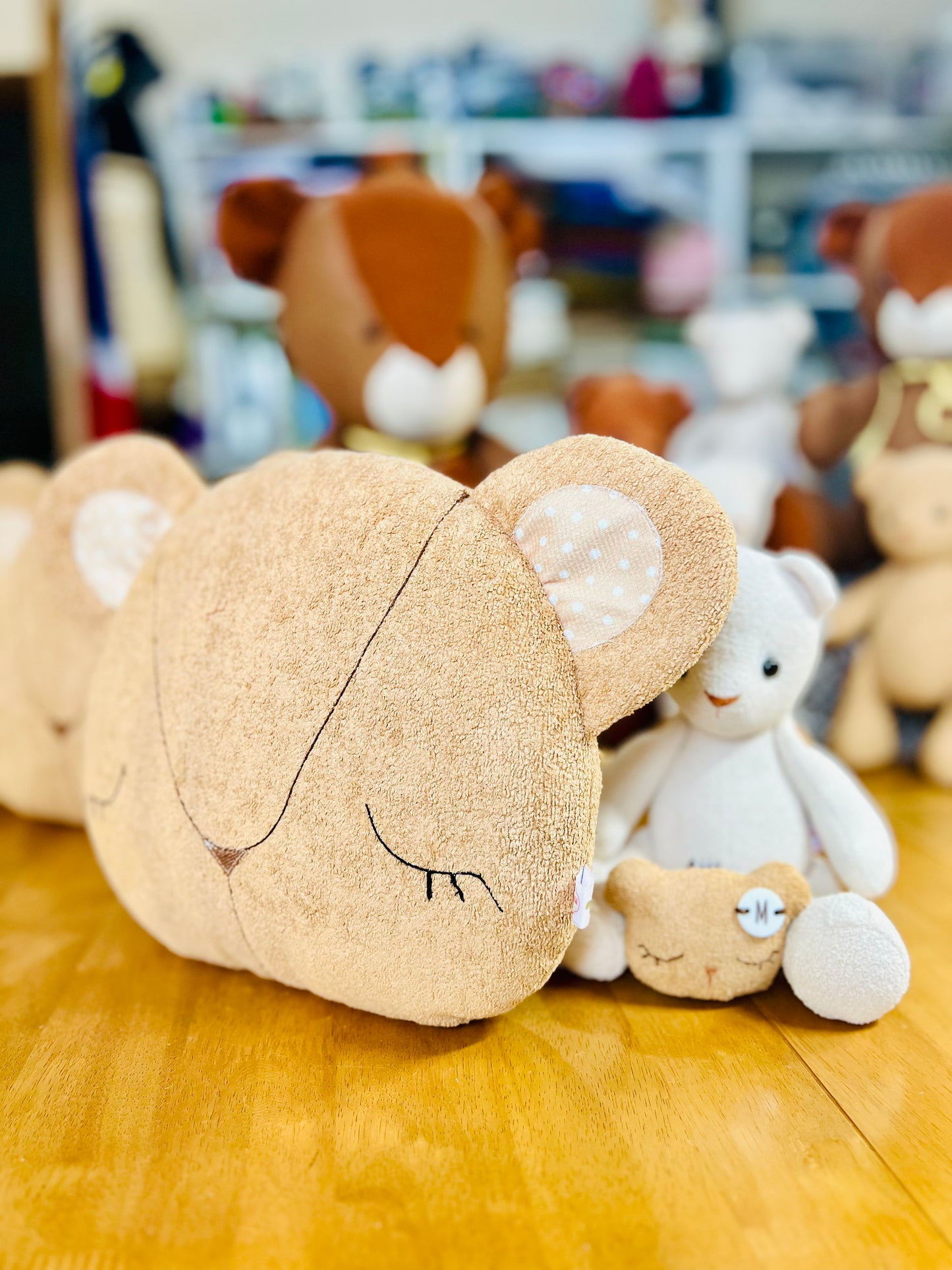 Teddy Bear Cushion - Handmade Nursery Decoration