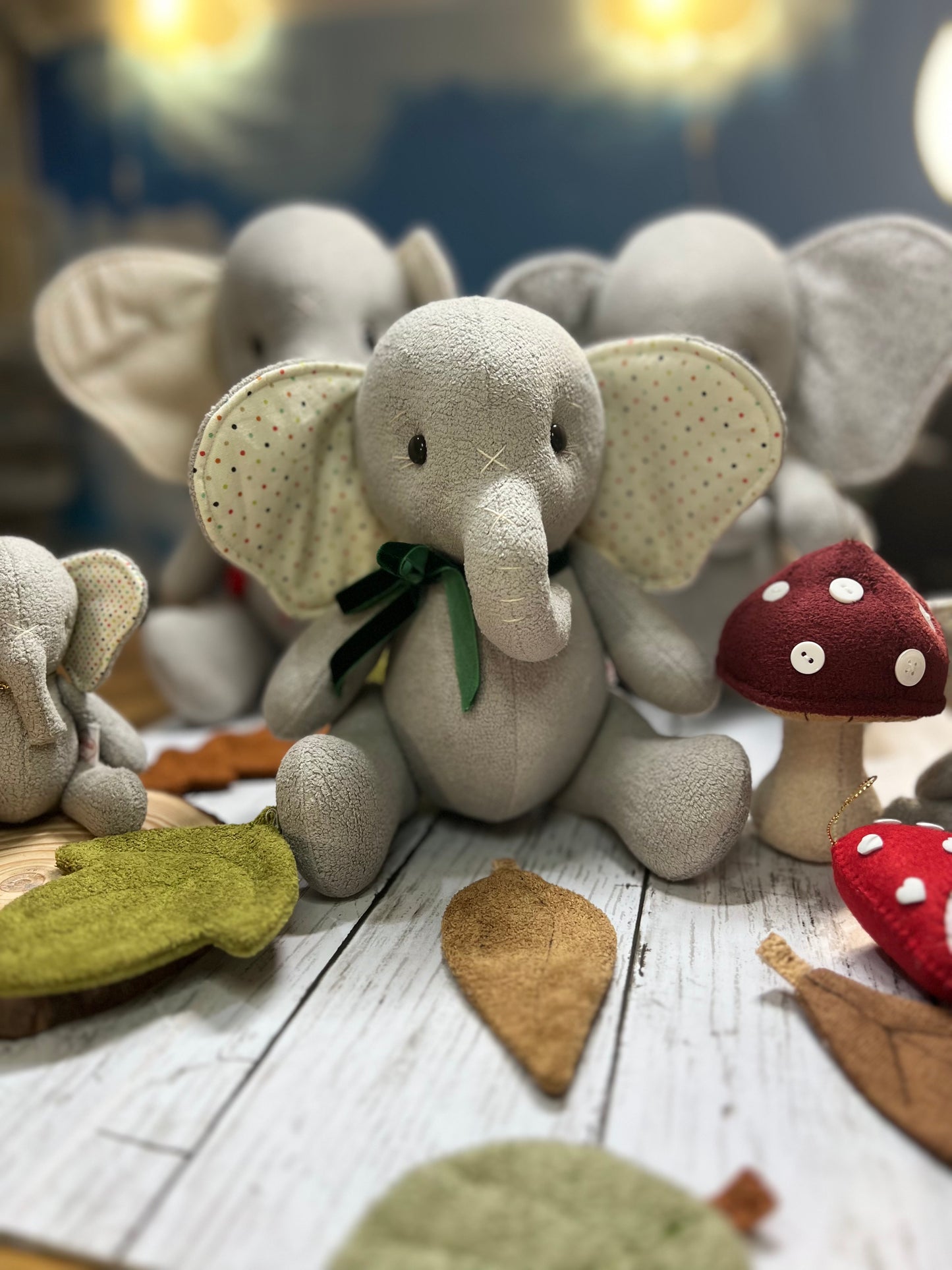 Special Mother’s Day Bundle - Ellie the Elephant (red ribbon)+ Baby Elephant (green Ribbon)
