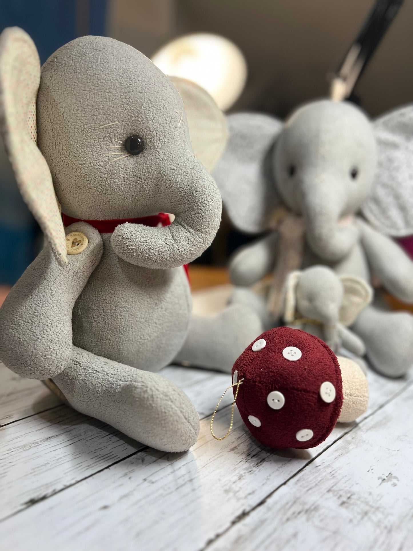 Special Mother’s Day Bundle - Ellie the Elephant (red ribbon)+ Baby Elephant (green Ribbon)