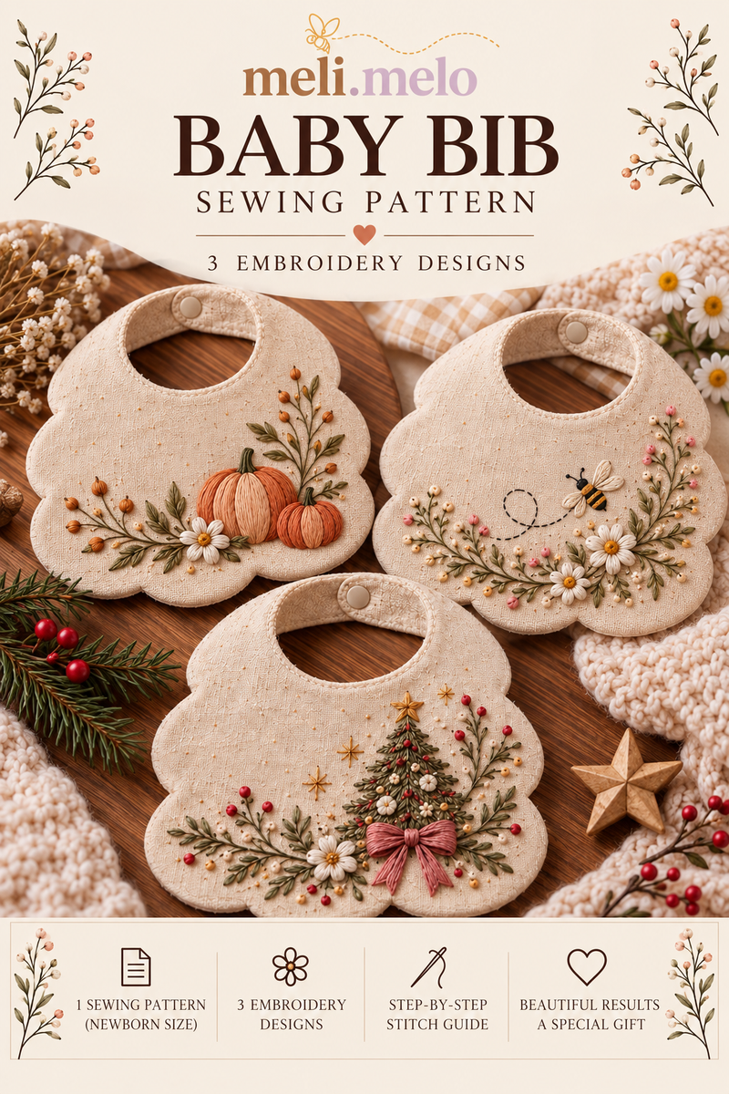 Meli Melo baby bib sewing pattern