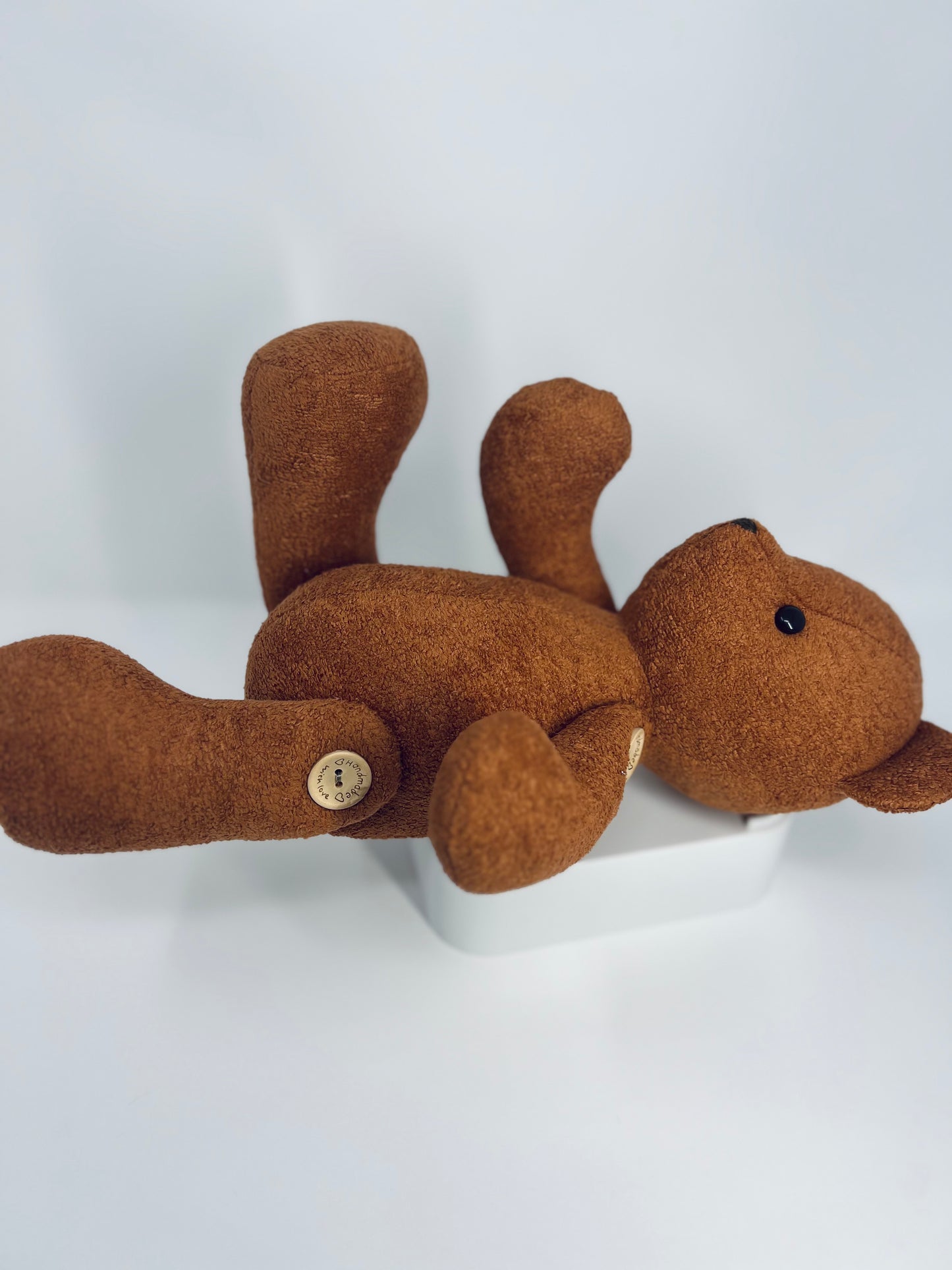 Small Chocolate Velvet Boucle Teddy Bear