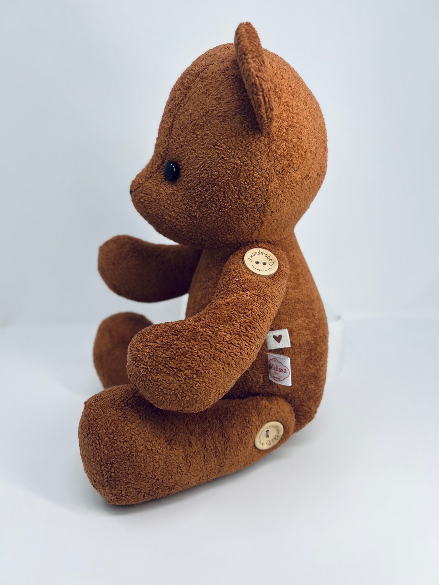 Small Chocolate Velvet Boucle Teddy Bear