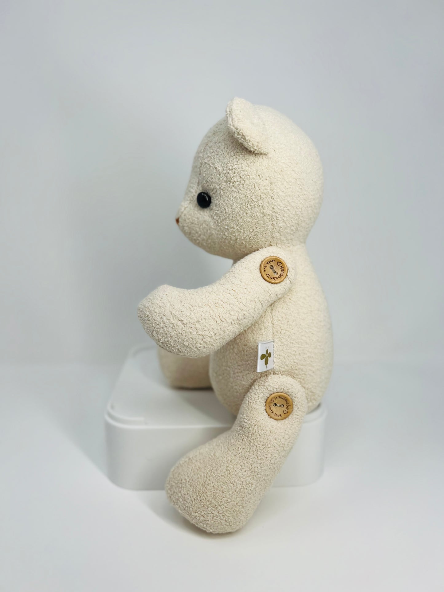 Mini Cream Velvet Boucle Teddy Bear