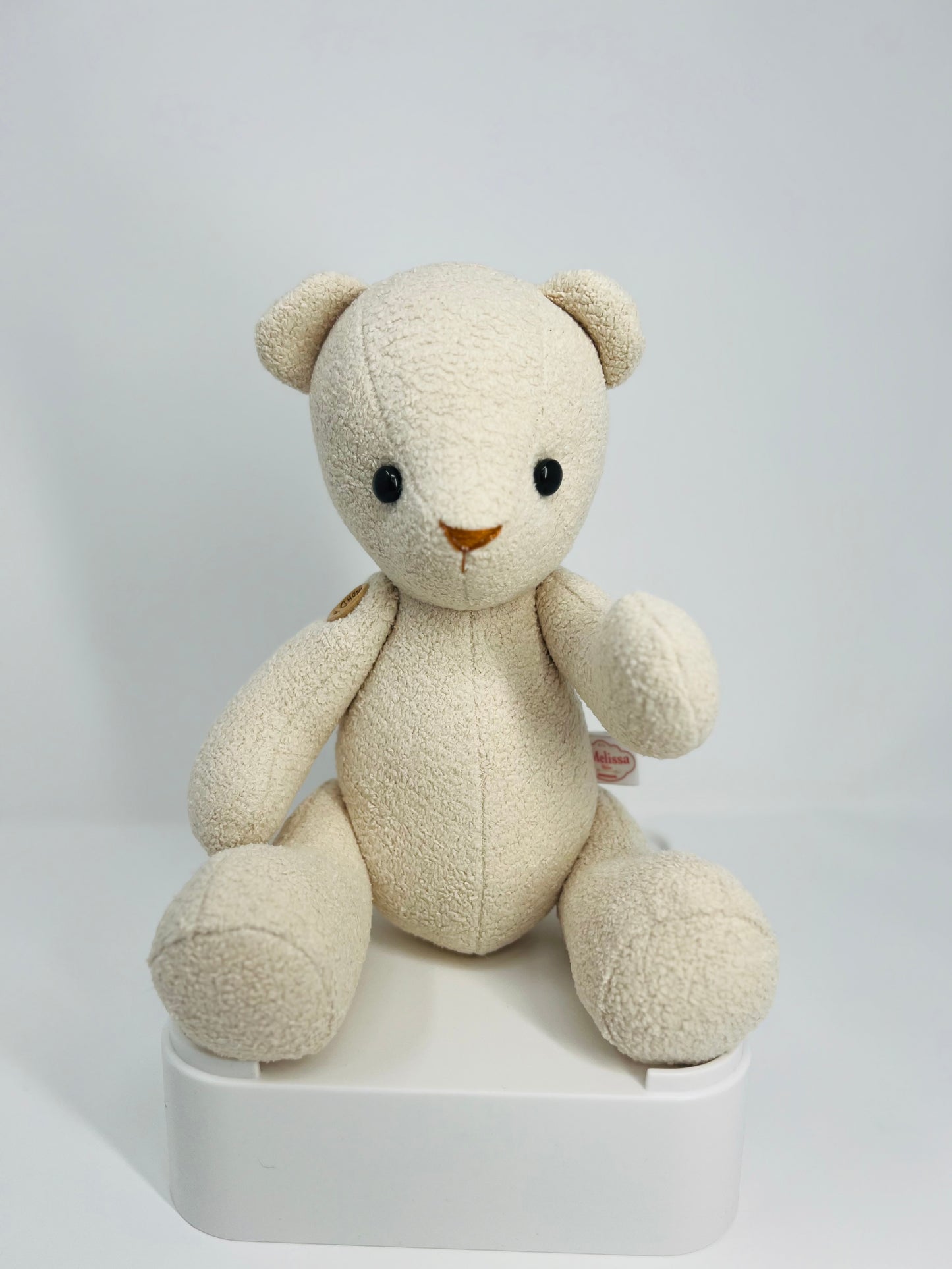 Mini Cream Velvet Boucle Teddy Bear