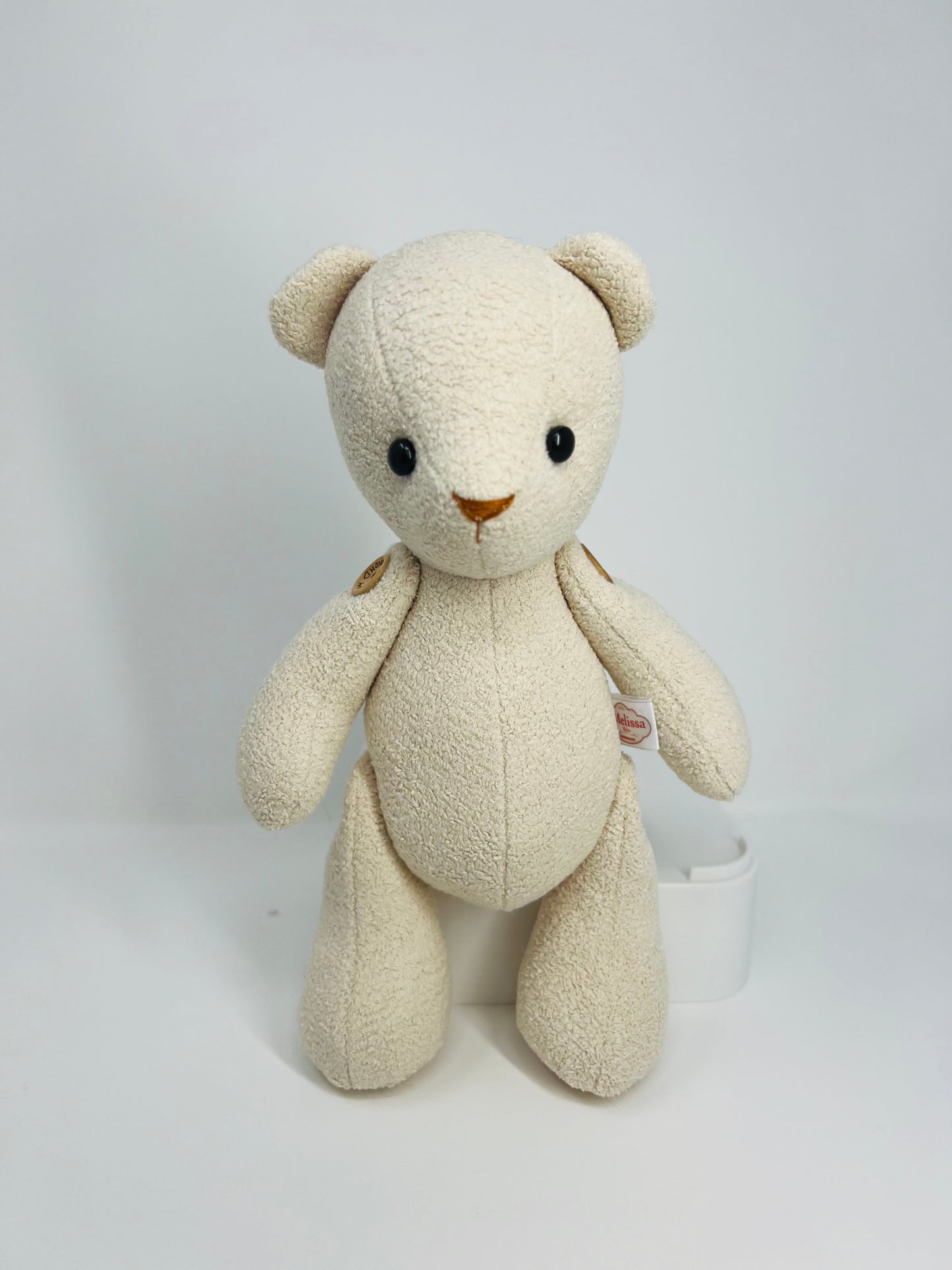 Mini Cream Velvet Boucle Teddy Bear