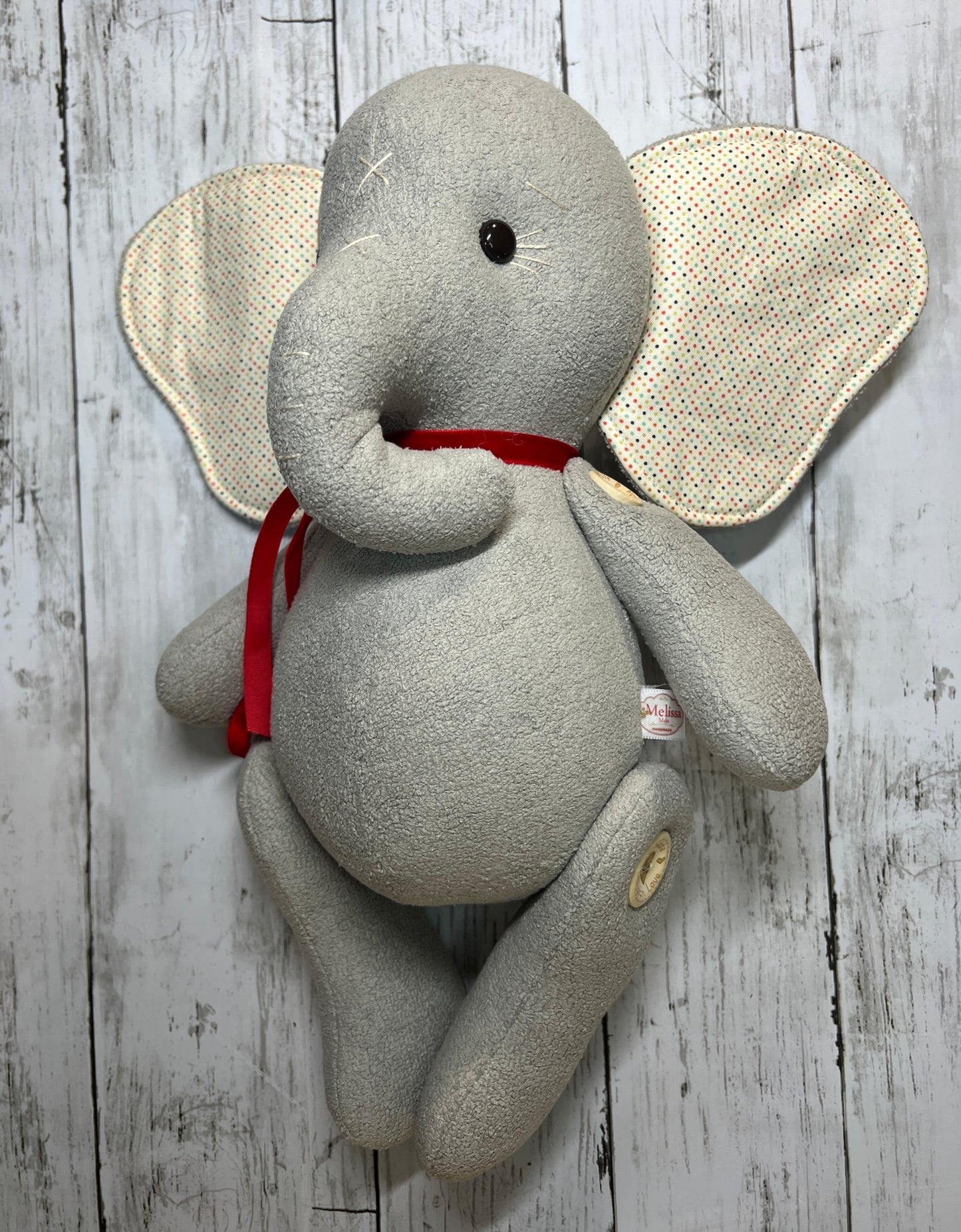 Ellie the Elephant – Handmade Elephant in Soft Velvet Boucle