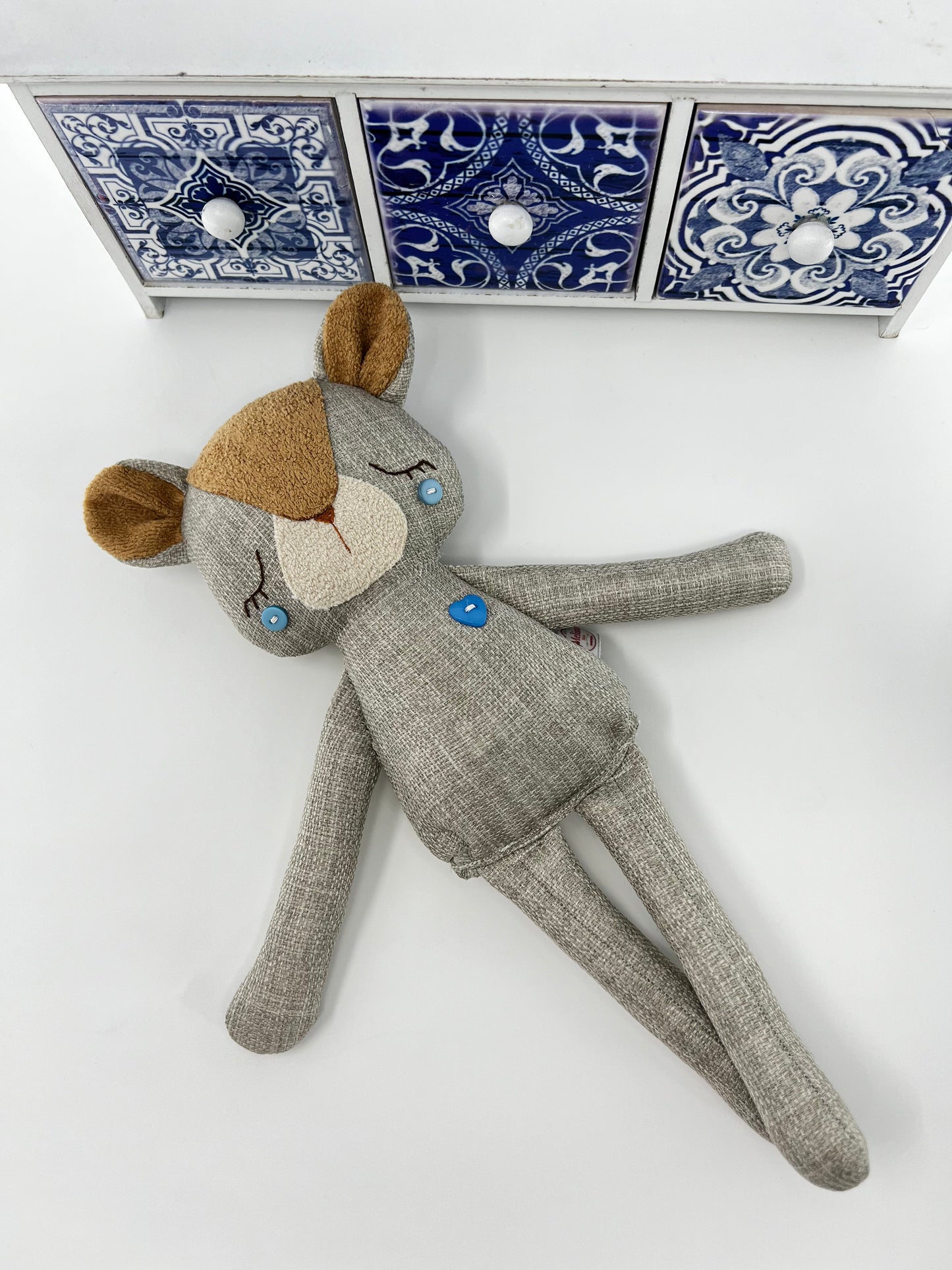 Meet Our Handmade Cute Hugs Bear! This one comes with 2 blue dungarees