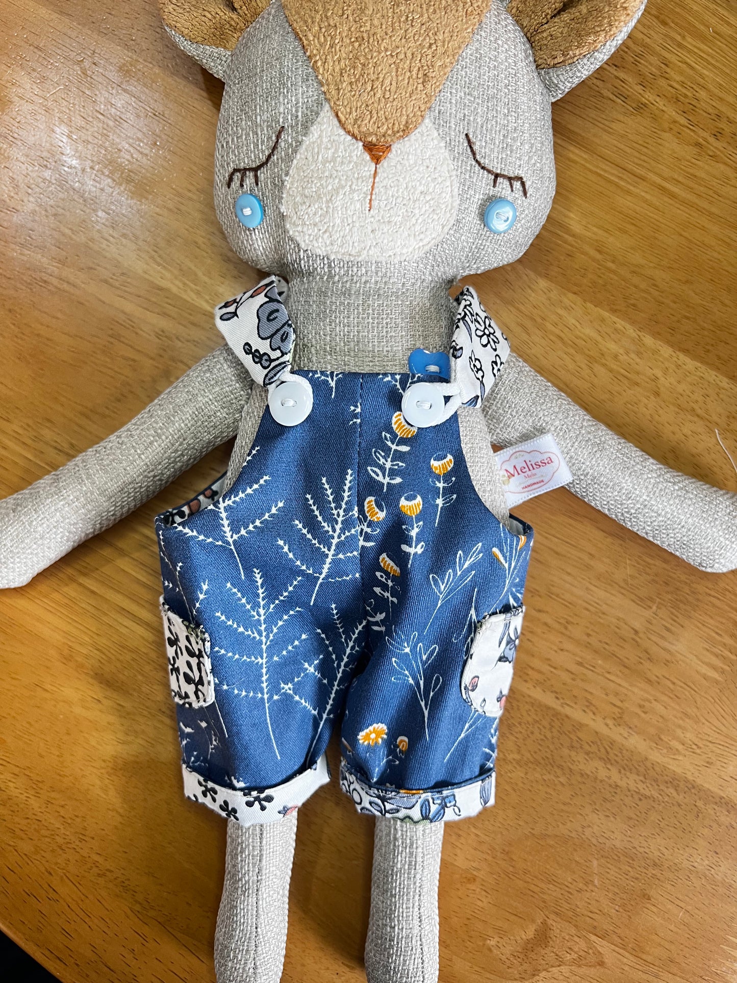 Meet Our Handmade Cute Hugs Bear! This one comes with 2 blue dungarees