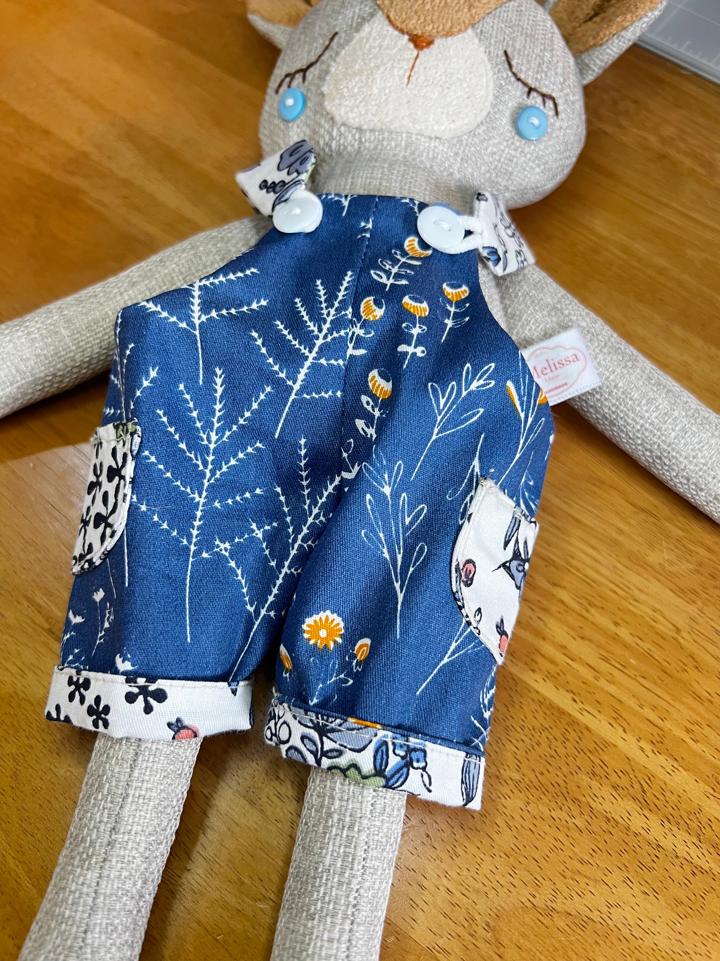 Meet Our Handmade Cute Hugs Bear! This one comes with 2 blue dungarees