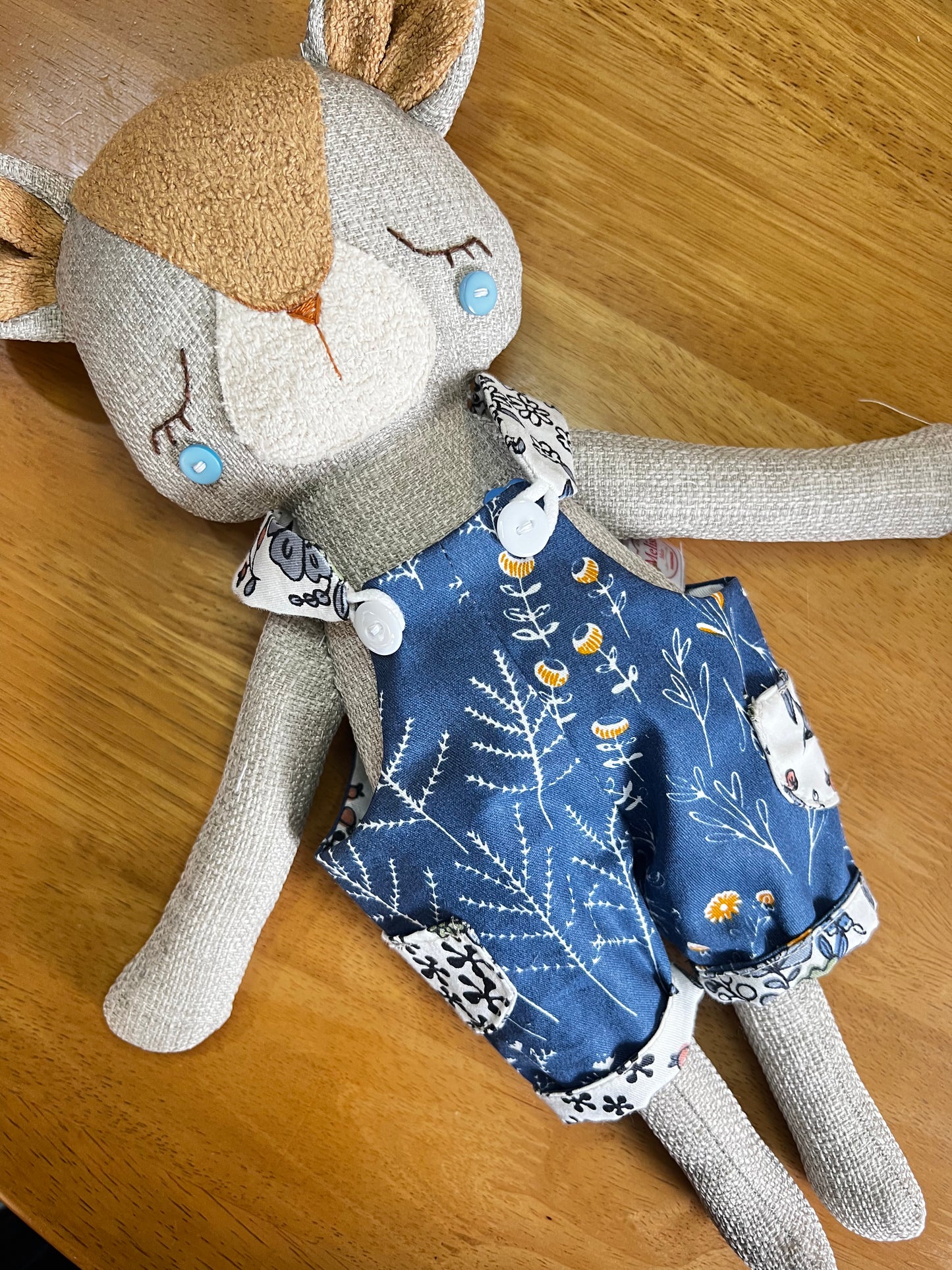 Meet Our Handmade Cute Hugs Bear! This one comes with 2 blue dungarees