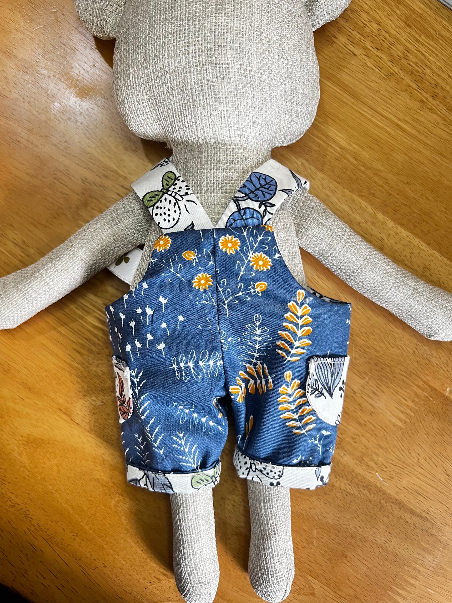 Meet Our Handmade Cute Hugs Bear! This one comes with 2 blue dungarees