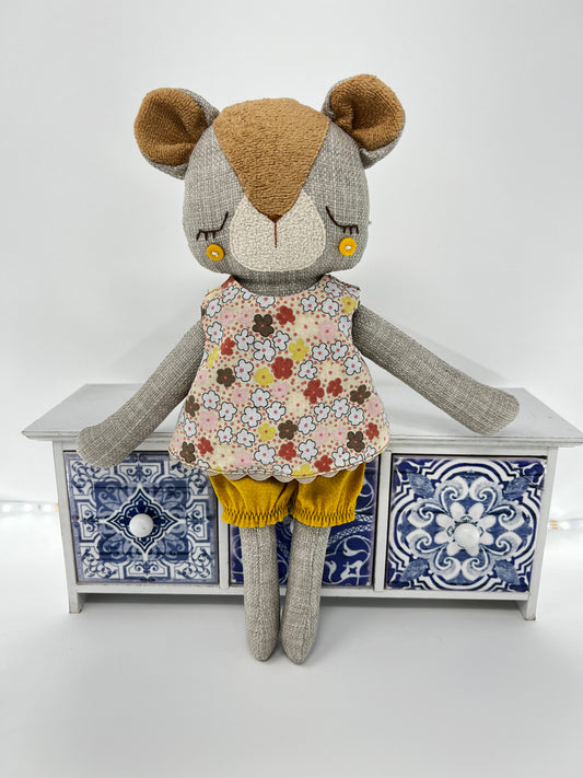 Meet Our Handmade Cute Hugs Bear, in Autumn flowers and underwear.