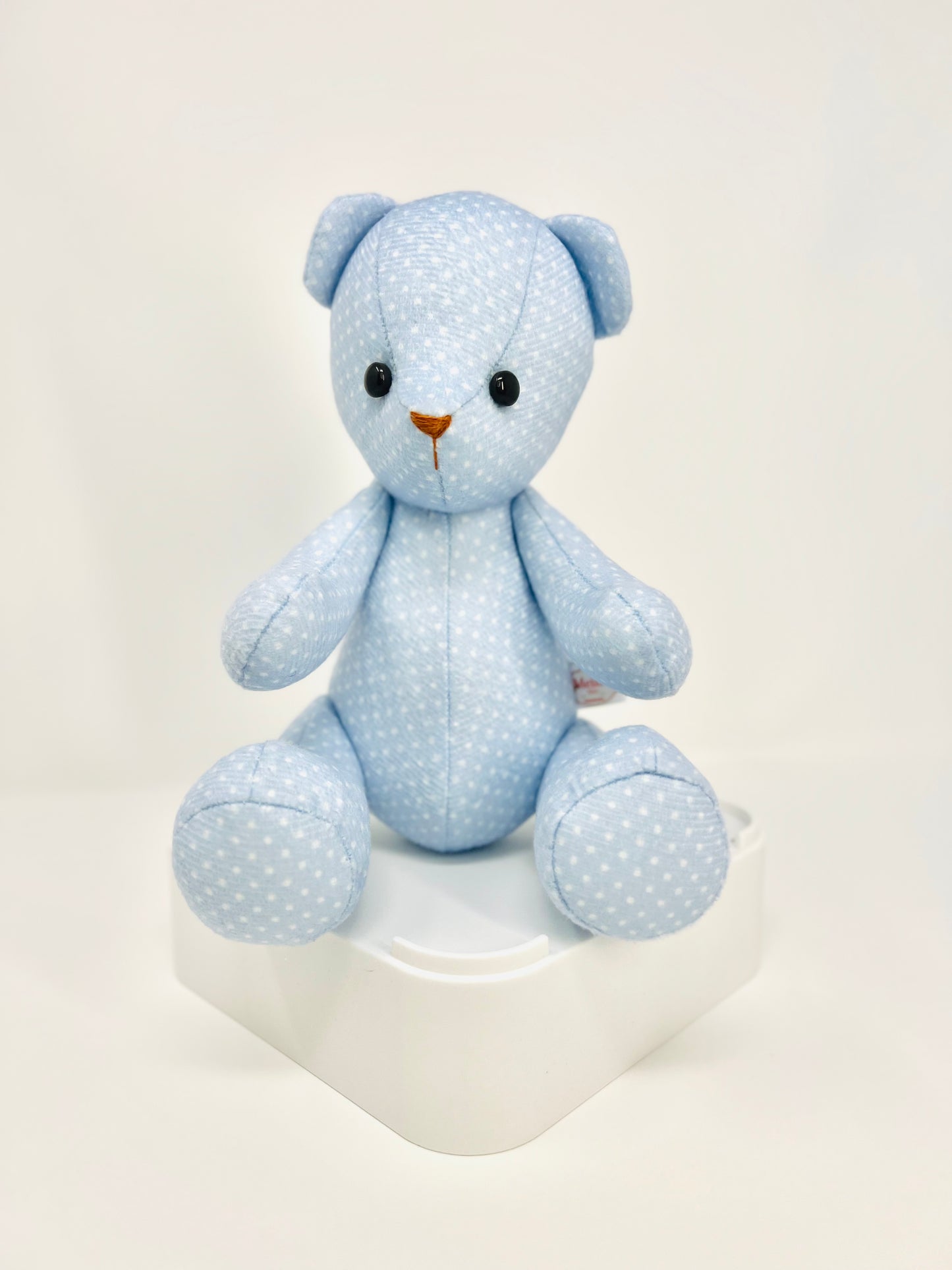 Handmade Blue Mini Polka Dot Teddy Bear in Velvet