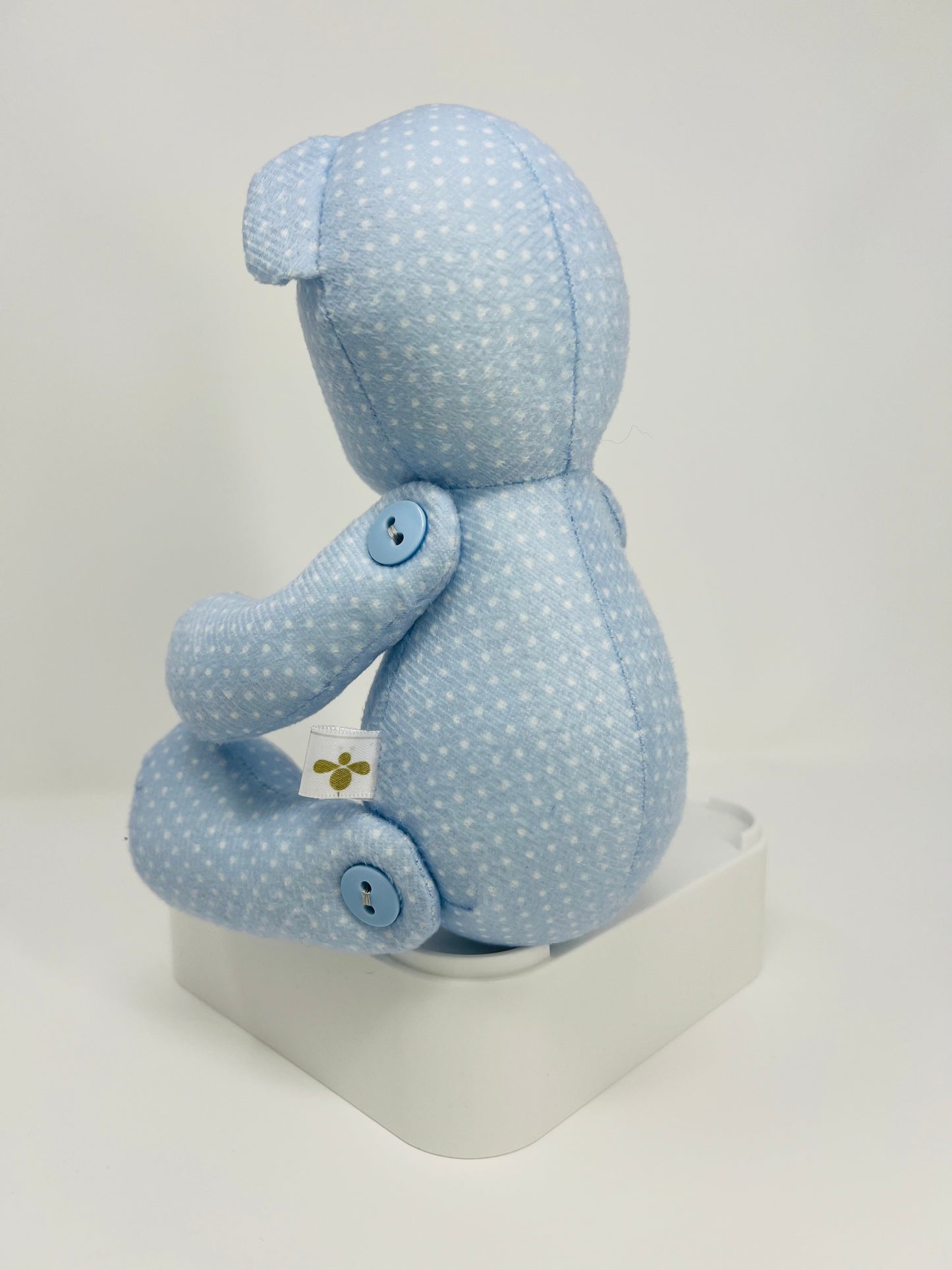 Handmade Blue Mini Polka Dot Teddy Bear in Velvet