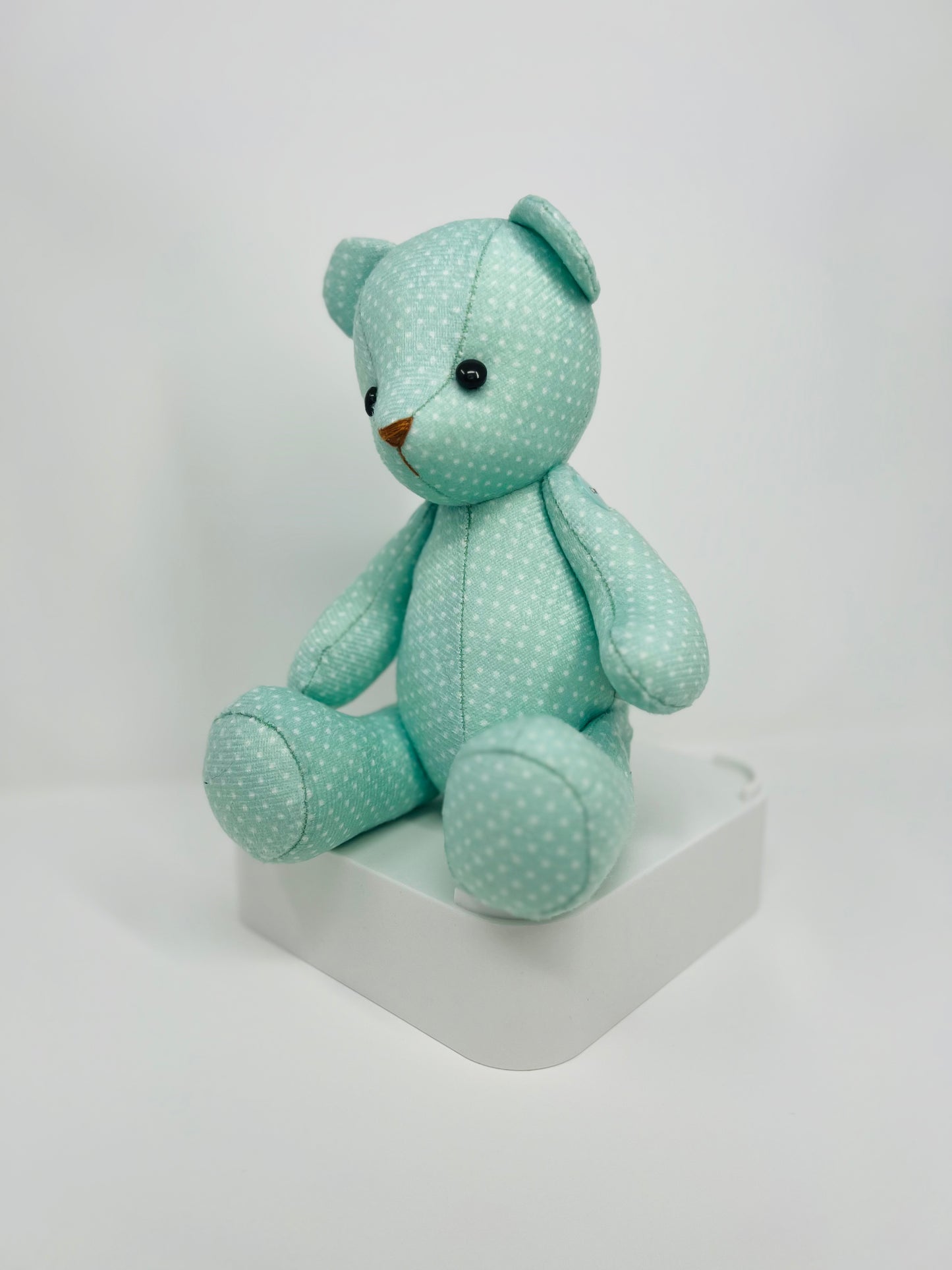 Minty the Mini Polka Dot Teddy Bear: A Handmade Delight