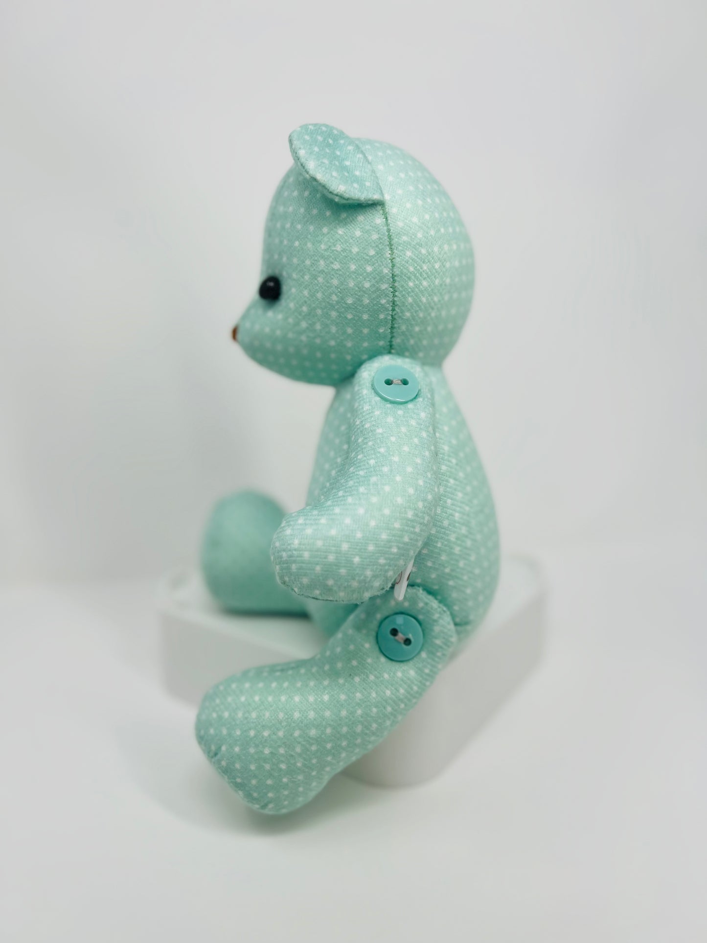 Minty the Mini Polka Dot Teddy Bear: A Handmade Delight