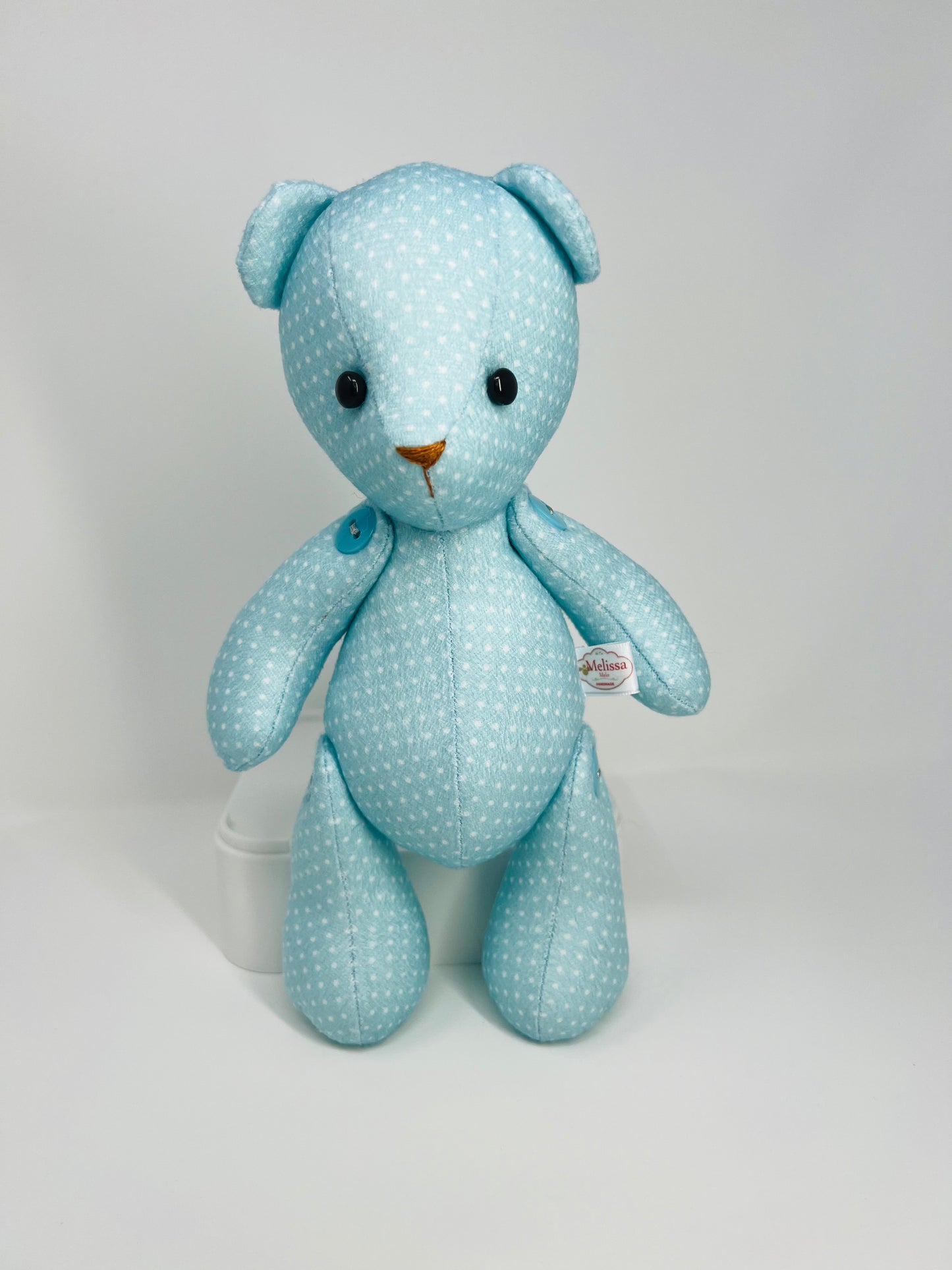 Aqua the Polka Dot Teddy Bear: A Cool Handmade Delight