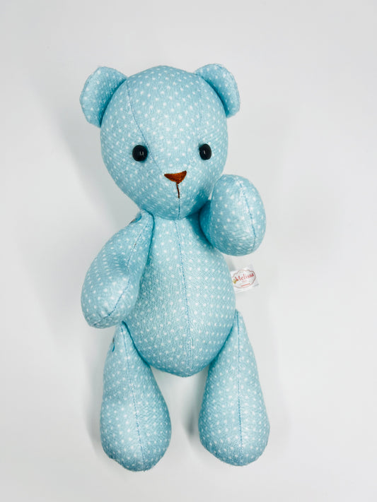 Aqua the Polka Dot Teddy Bear: A Cool Handmade Delight