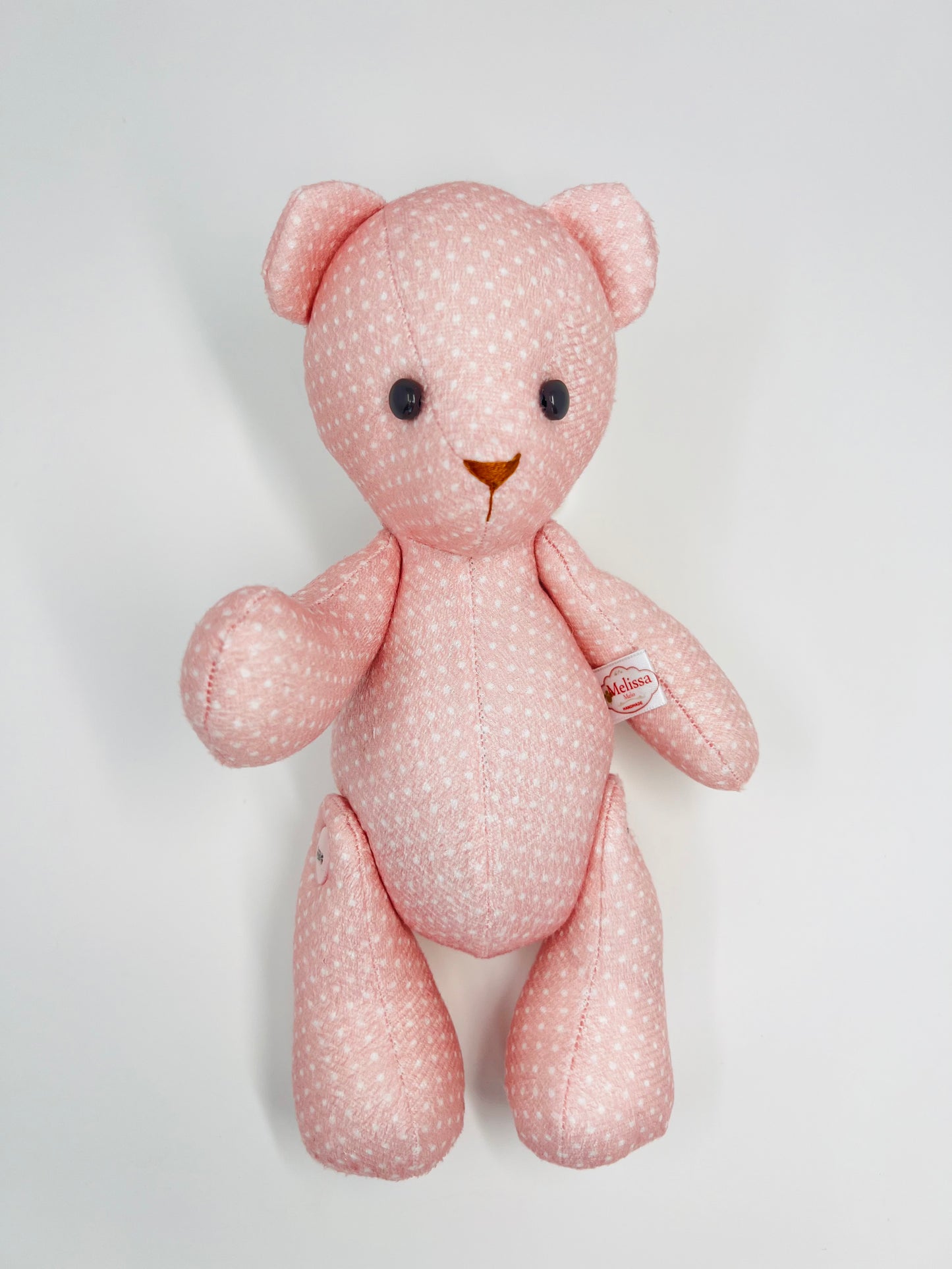 Blossom the Polka Dot Teddy Bear: A Sweet and Soft Handmade Friend