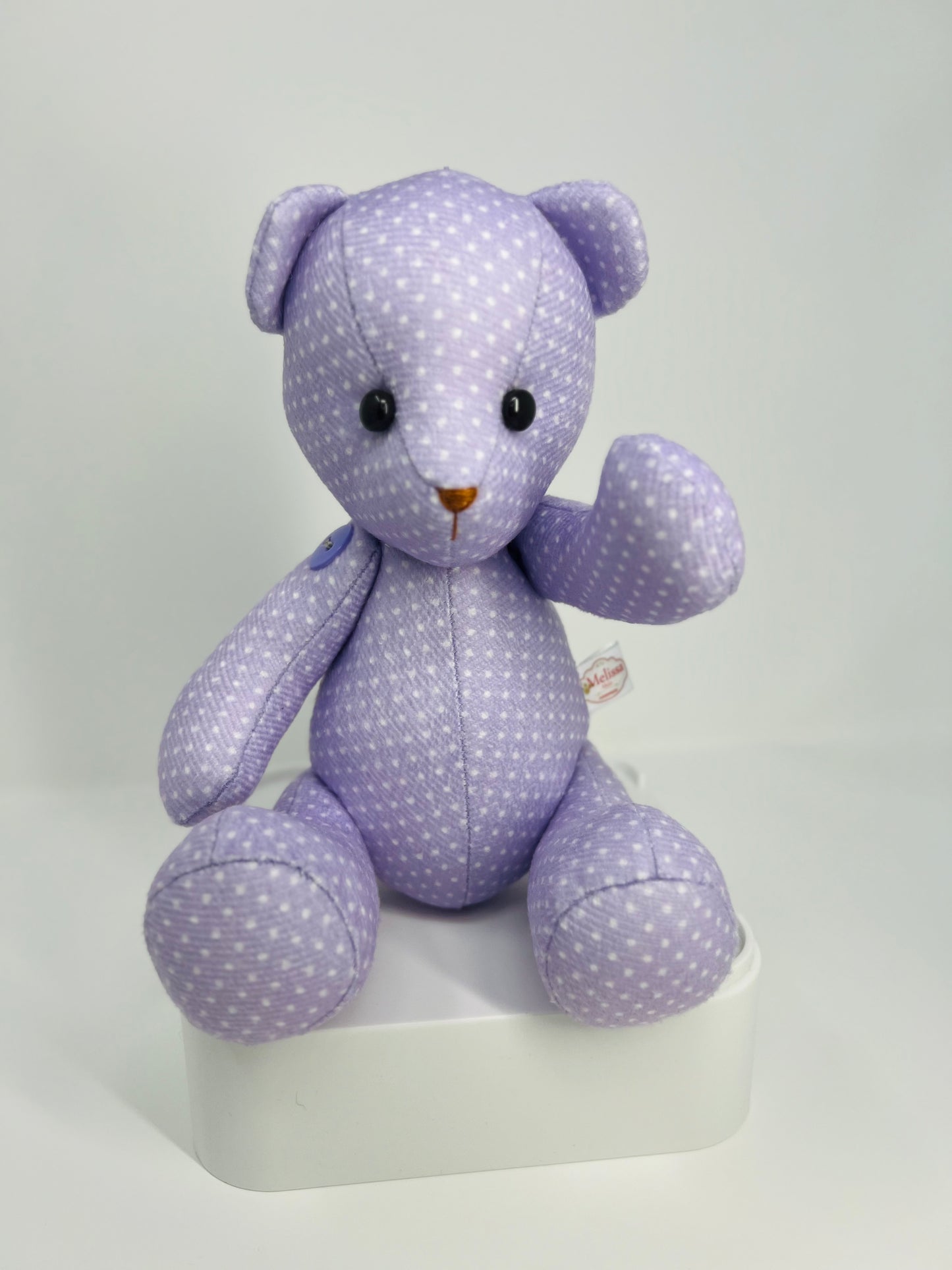 Violet the Polka Dot Teddy Bear: A Regal Handmade Companion