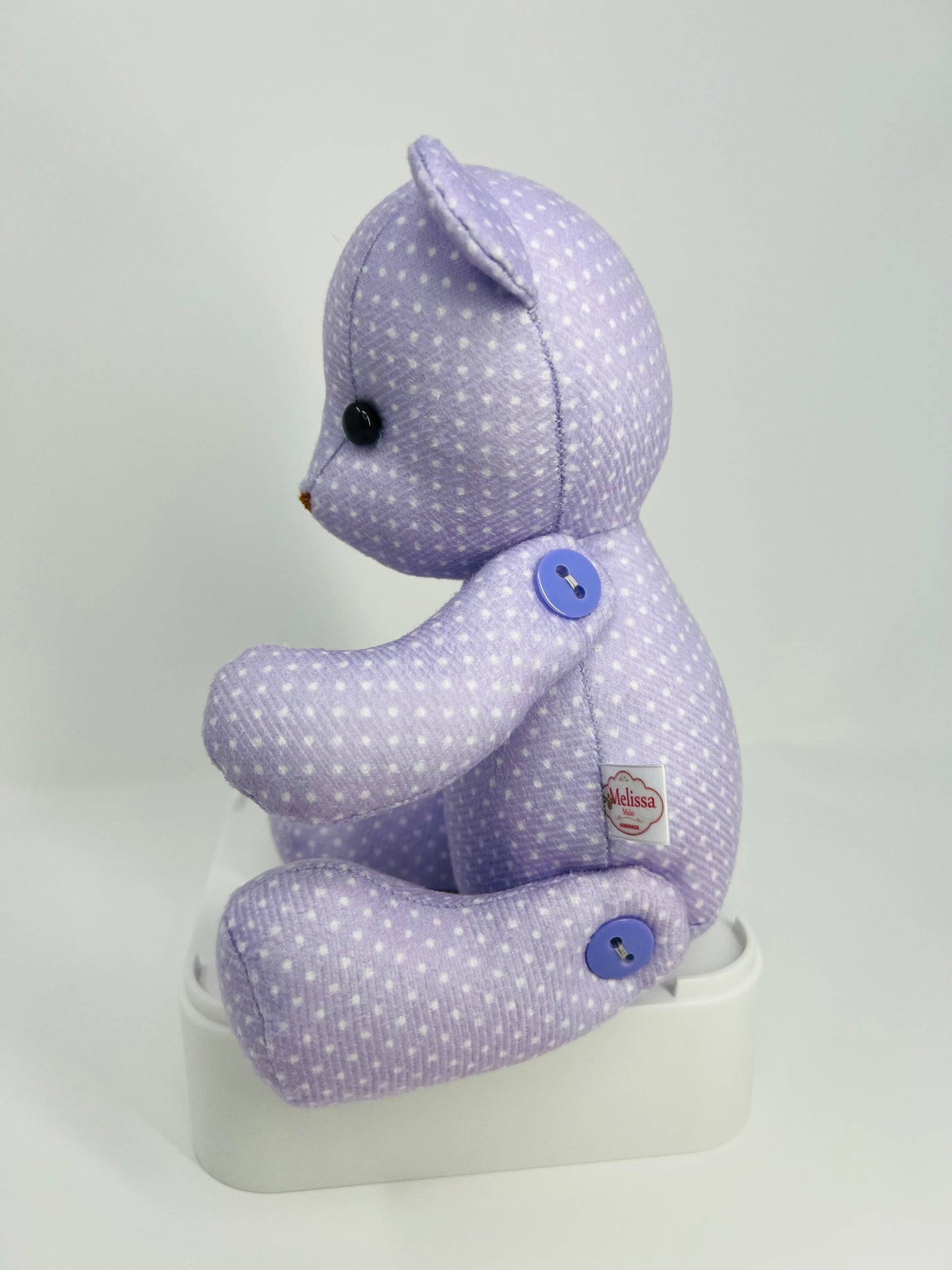 Violet the Polka Dot Teddy Bear: A Regal Handmade Companion