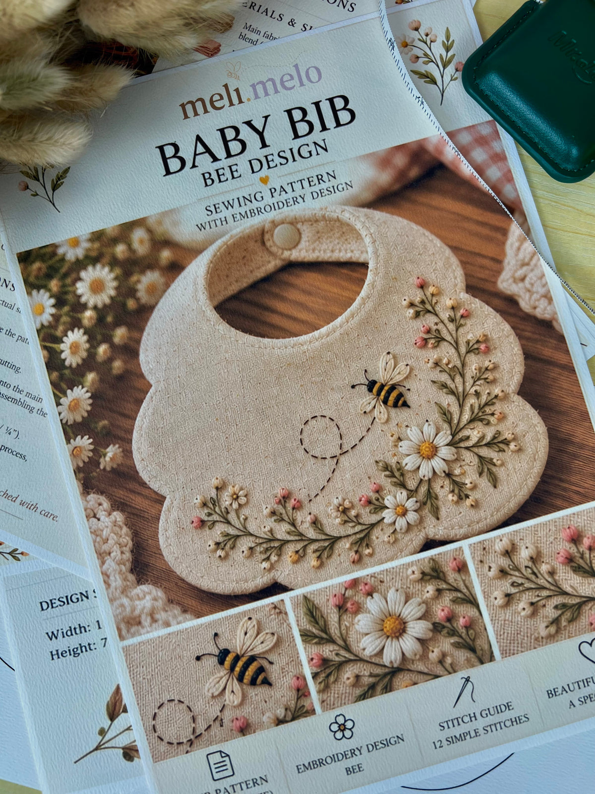 Meli Melo Baby Bib Pattern - PDF Download