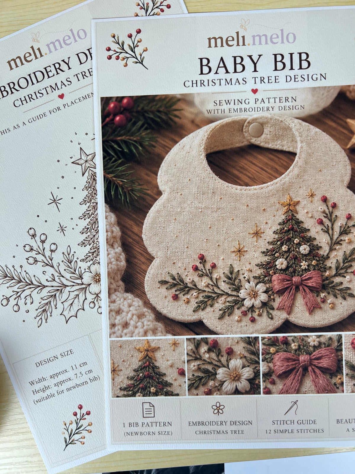 Meli Melo Baby Bib Pattern - PDF Download