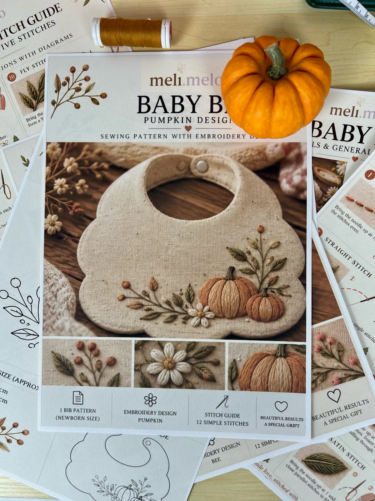 Meli Melo Baby Bib Pattern - PDF Download