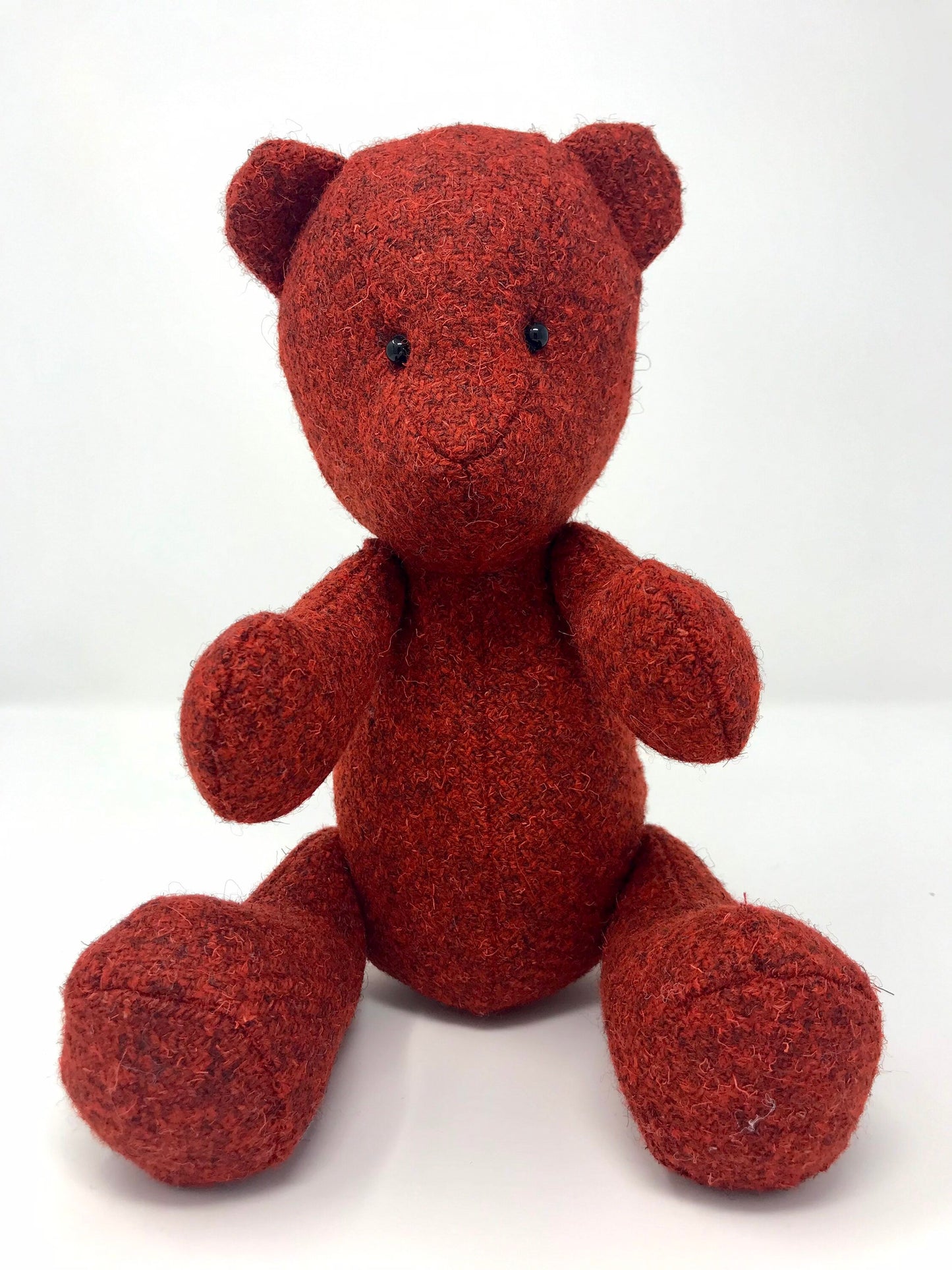 Thomas Bear - Small Handmade Red Tweed Teddy Bear