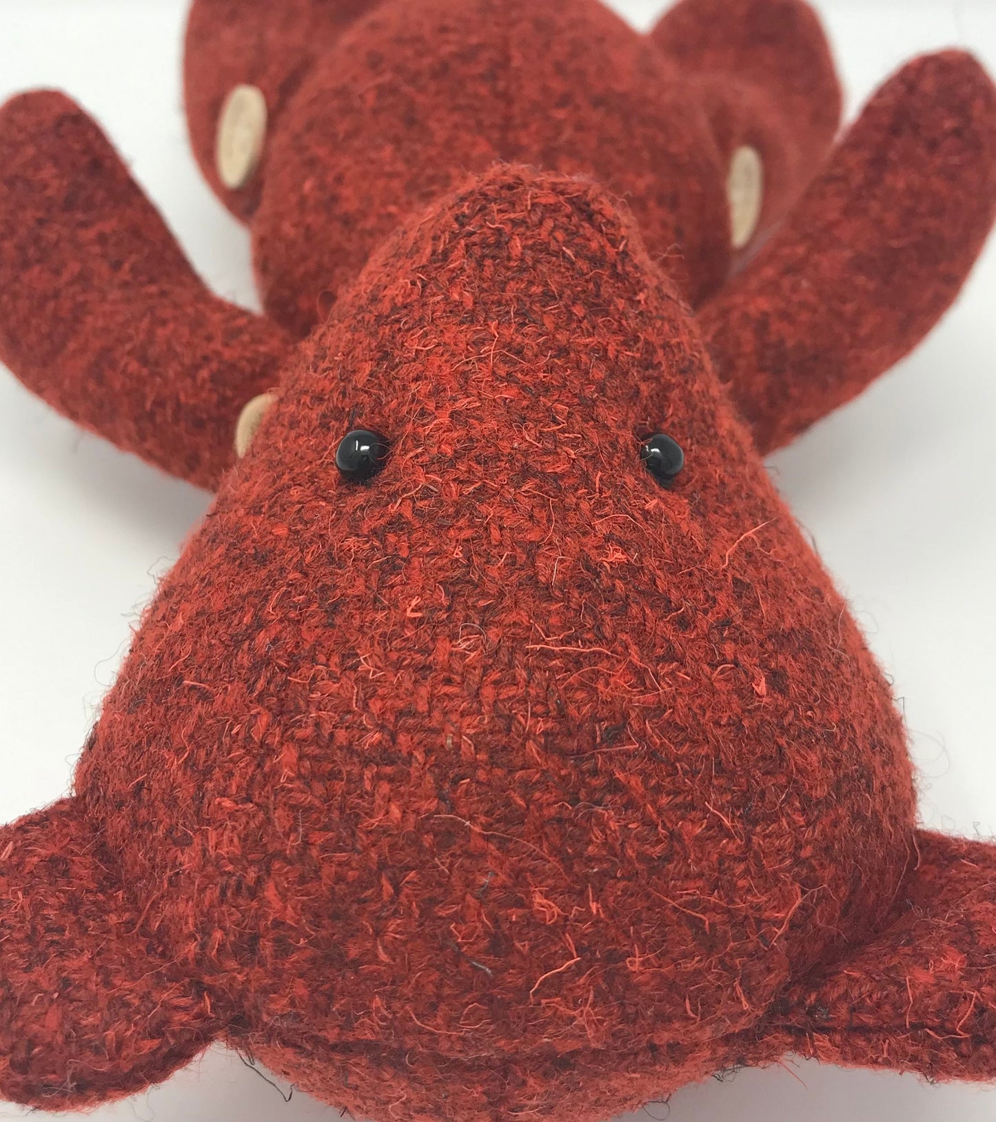 Thomas Bear - Small Handmade Red Tweed Teddy Bear