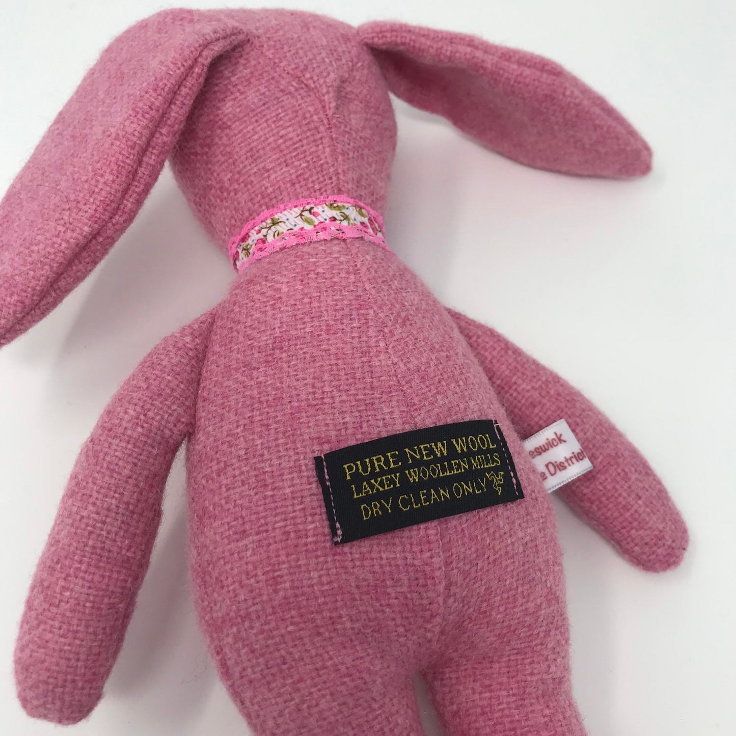 Handmade cuddle Toy beautiful Manx Tweed Bunny Soft Pink Plush Gorgeous Rabbit