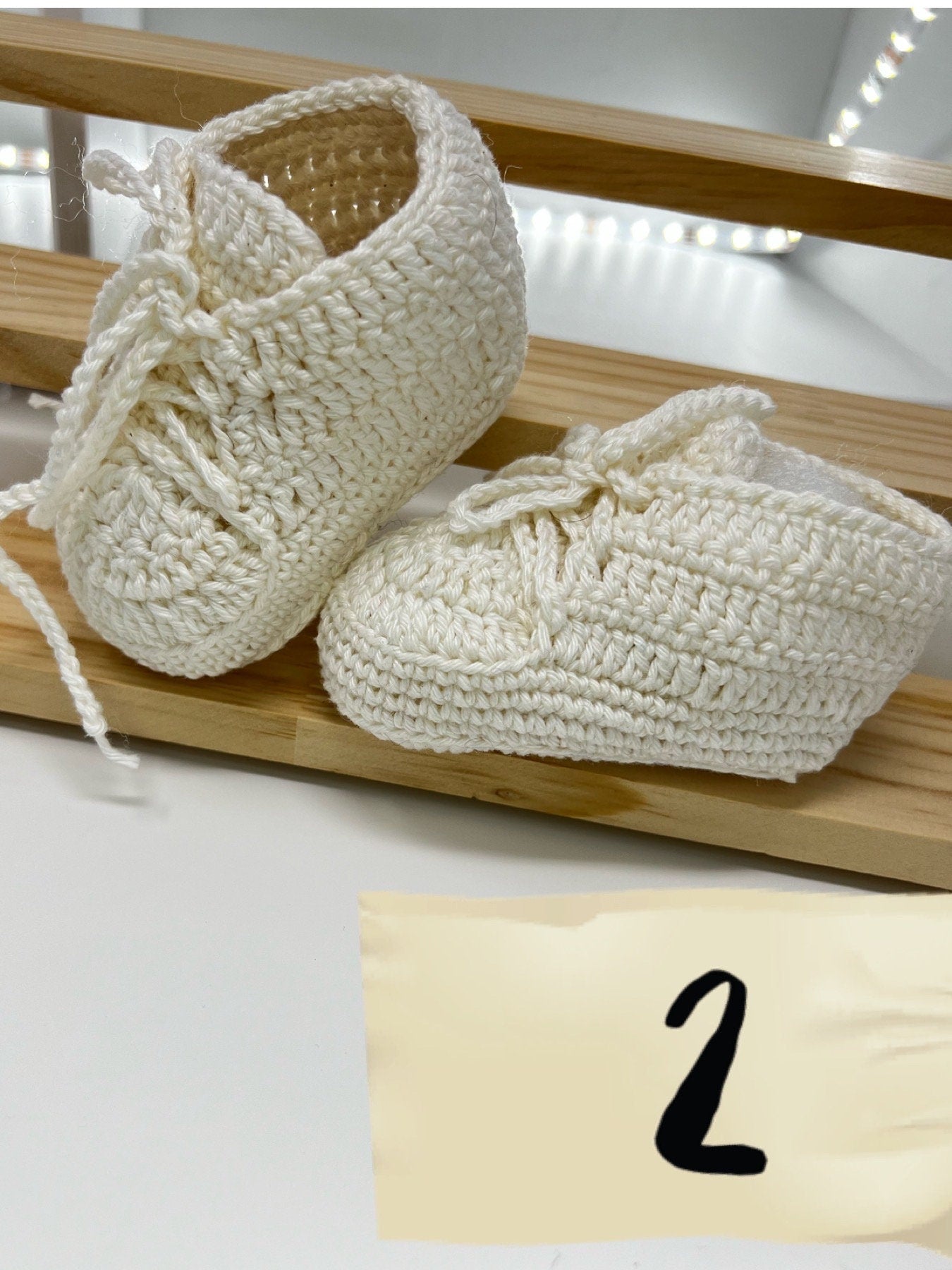 White Handmade Baby shoes in crochet, each one is a special beautiful gift for newborn - choice of 8