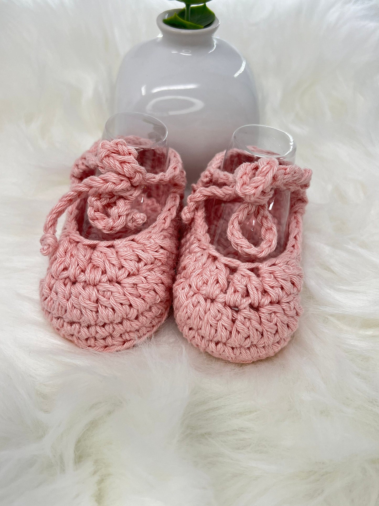 Pink Handmade Baby shoes in crochet, each one is a special beautiful gift for newborn - choice of 8