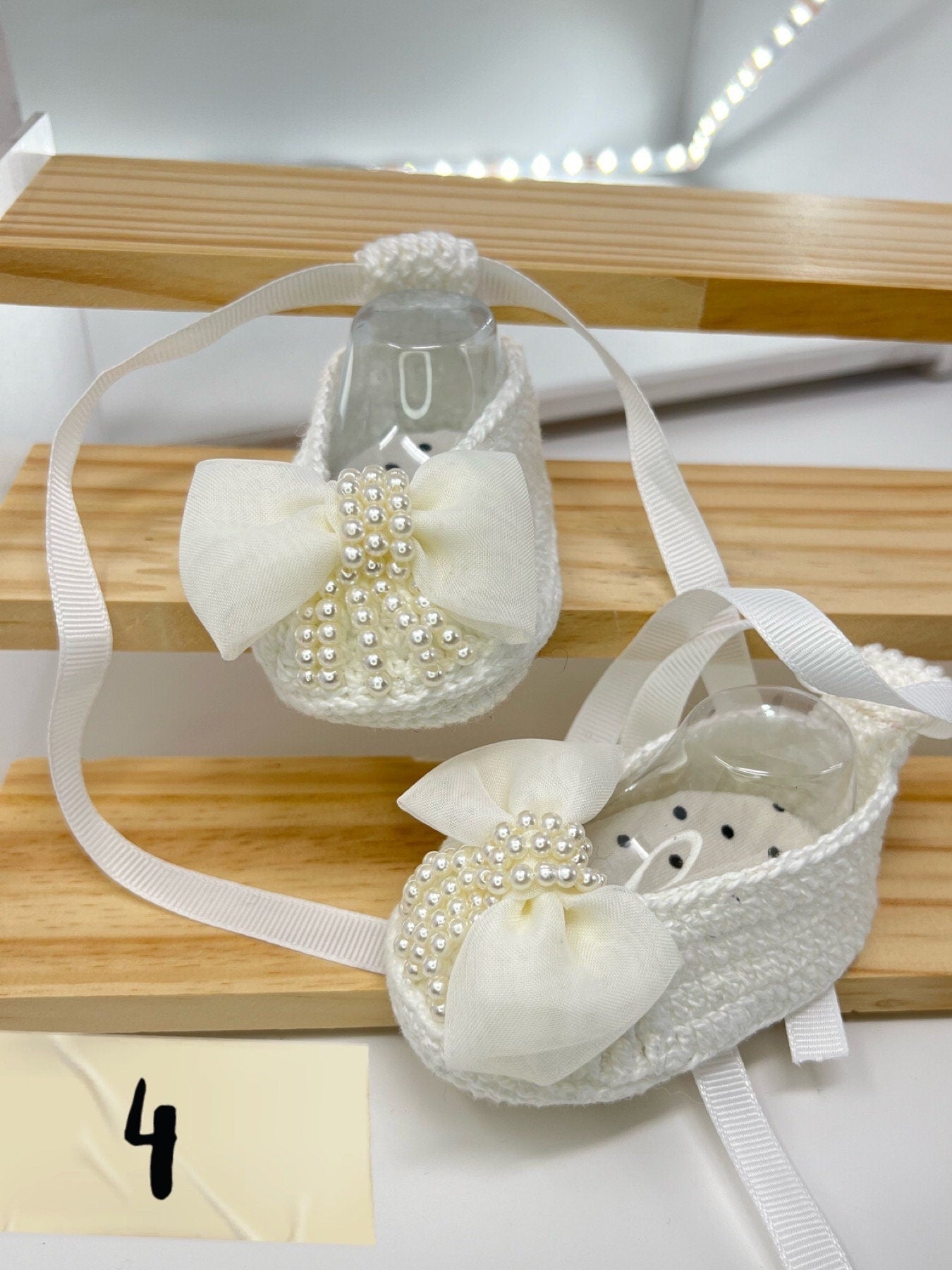 White Handmade Baby shoes in crochet, each one is a special beautiful gift for newborn - choice of 8